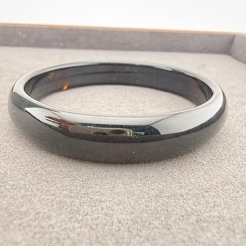 Black Agate Bangle Black Stone Minimalist Solid Stone Bangle Bracelet
